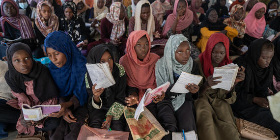 Children at the Gharb Al Matar IDP settlement in Kassala, Sudan, continue learning despite the challenges of conflict and forced displacement.