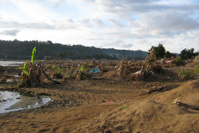 A village that has been swept away by a powerful storm