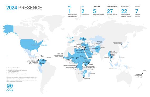 A map of the world showing geographical locations of UNA-UK offices.